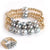 Gold Beaded Bracelet with Gray Baroque Pearls