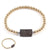 Gold Beaded Bracelet with Diamond Rectangle