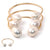 Open Bracelet with 2 Baroque Pearls