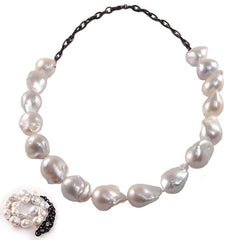 18" Baroque Pearl and Chain Necklace
