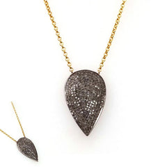 Large Diamond Tear Drop Necklace