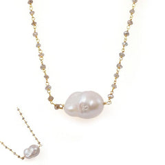 Baroque Pearl and Labradorite Necklace