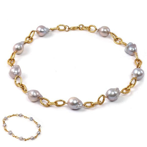 18" Grey Baroque Pearl Necklace