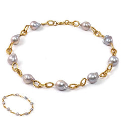 18" Grey Baroque Pearl Necklace