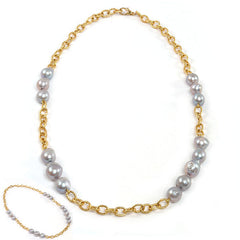 30" Gray Baroque Pearl Necklace