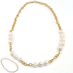 30" White Baroque Pearl Necklace