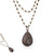 Diamond Tear Drop on Pyrite Chain Necklace