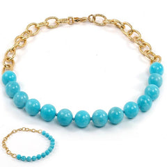 18" Amazonite and Vermeil Necklace