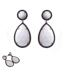 14k Diamond and Agate Earrings