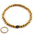 Gold Beaded Bracelet with Diamond Bead