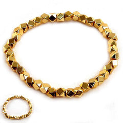 Gold Beaded Geometric Bracelet