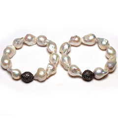 Baroque Pearl Bracelet with Diamond Nugget
