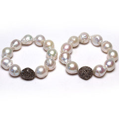 Baroque Pearl Bracelet with Medium Diamond Nugget