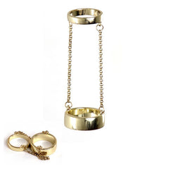 14K Gold Plated Double Chain Ring